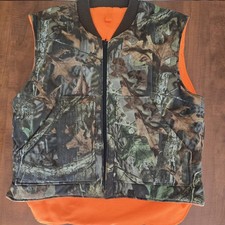 Walls Mens Reversible Camo Fatigue Orange Sleeveless Full Zip Hunting Vest Large