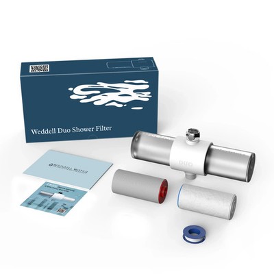 New Weddell Duo Shower Water Filter NSF Certified Shower Filter WD-100 - White