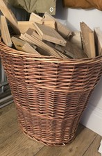 Large Wicker Woven Log Basket Storage Oval Tall Collection Cheshire 22 x 20 inch