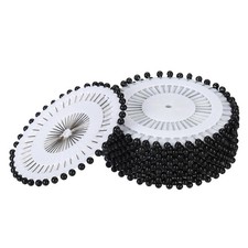 Couture Droit Broche Rond Perle Tête, 960 Paquet pour Bricolage Main Noir