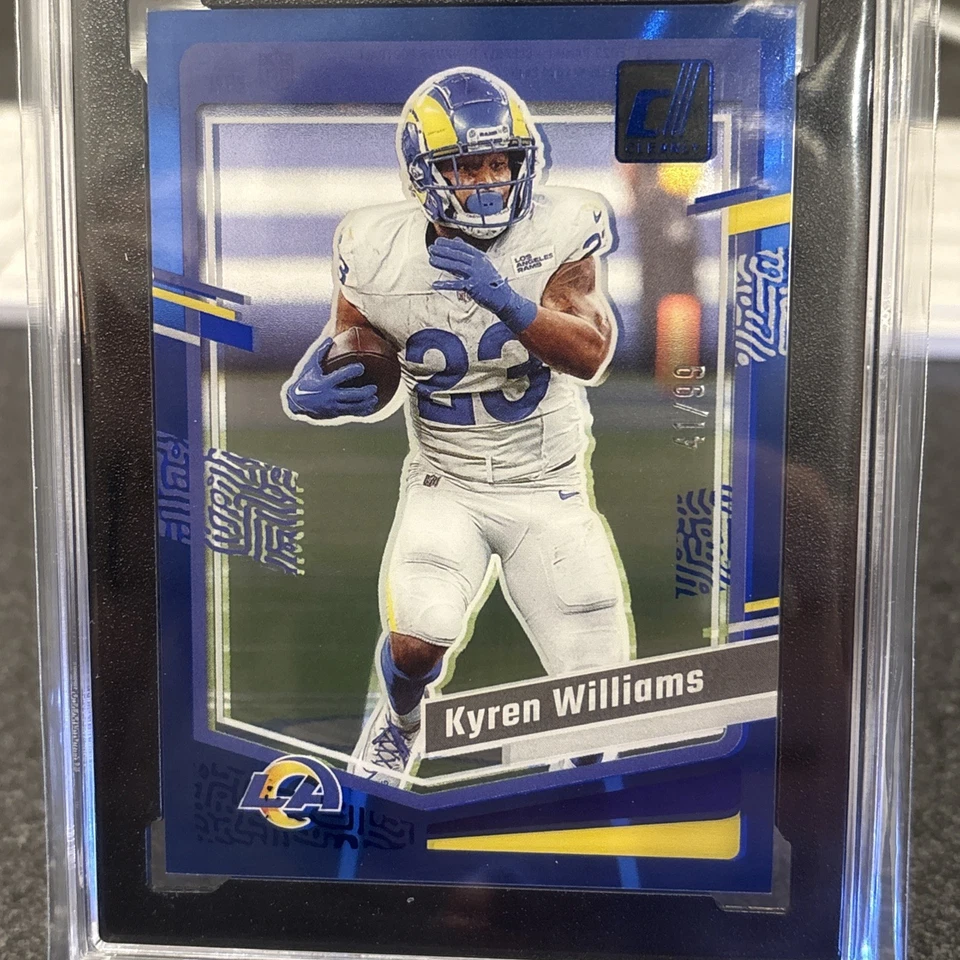 2023 Clearly Donruss Kyren Williams Blue 41/99 Los Angeles Rams SGC 10 POP 1 - Image 4 of 4