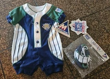 NWT Vintage Mighty Mac Milwaukee Brewers Shorts Romper & Booties 3-6 Mos New