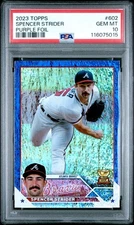 2023 TOPPS 602 SPENCER STRIDER PURPLE FOIL PSA 10