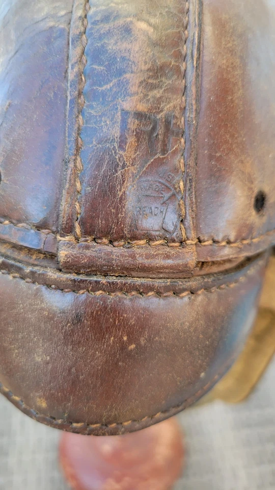 1915- 1920's Reach Leather Football Helmet Vintage Antique Full Size - Image 2 of 4