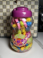 Nukied Mixed Kids' Bead Kit Jar with Colorful Plastic Beads and Connectors