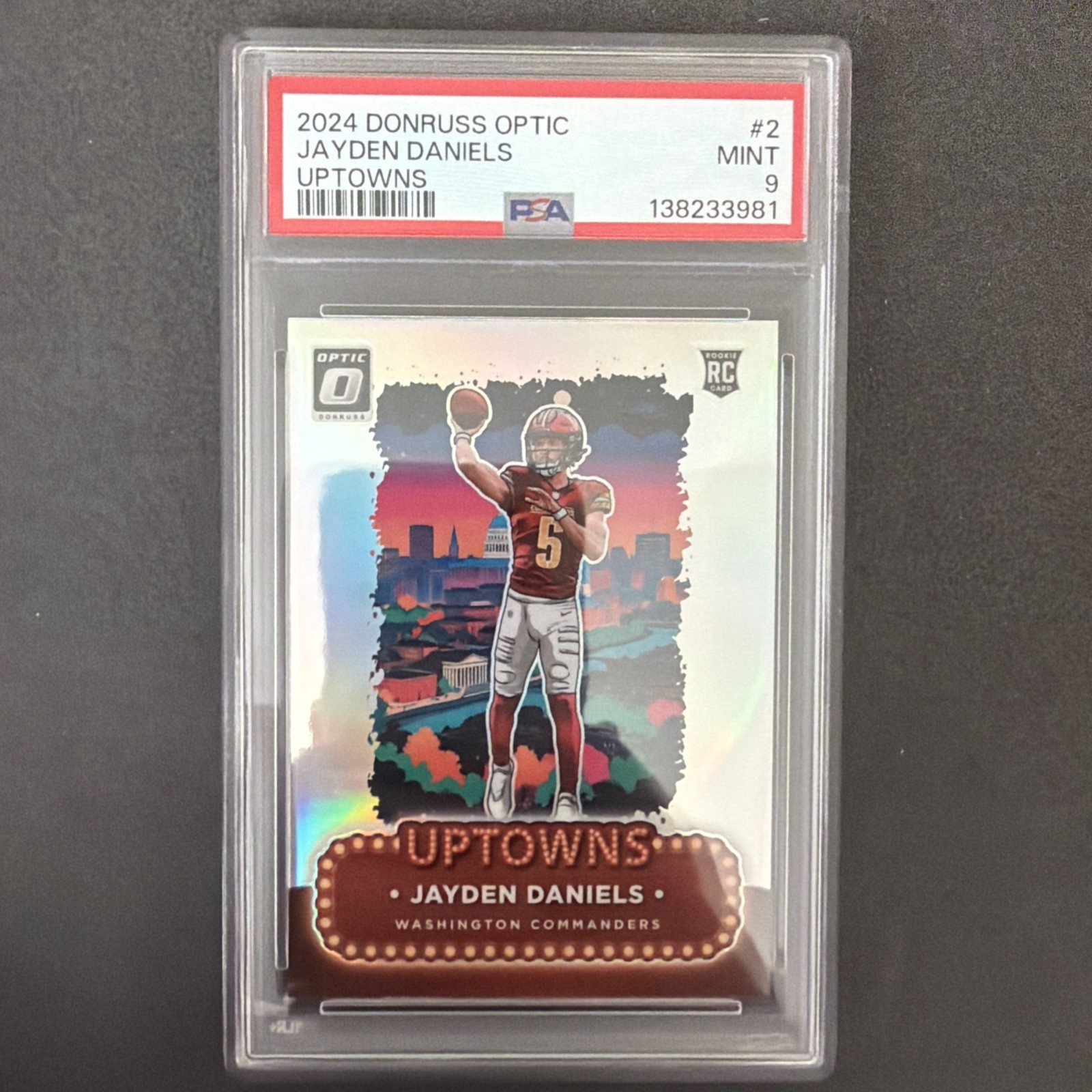 2024 Donruss Optic Jayden Daniels Uptowns #2 RC — PSA 9