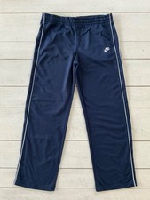 Youth Boys Y2K Nike Sportswear Retro Stripe Warm Up Tracksuit Pants 18-20 Navy