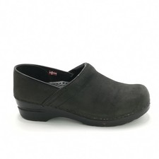 Sanita Clogs Womens Shoes Black Pebbled Leather Slip On Danish Comfort EUR 39