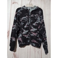 Athleta Balance Sweatshirt Full Zip Printed Hoodie Camo Small Thumv Hole Soft