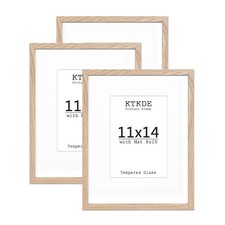 11x14 photo frames Set of 3 8  10 mats or 11x14 without MATS MDF covered woo...