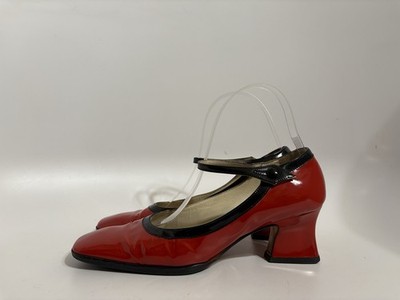 Vtg Prada 1997 Red Patent Leather Mary Jane Heels 35.5 | eBay