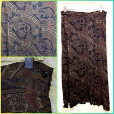 Vintage paisley first option petite midi skirt medium euc