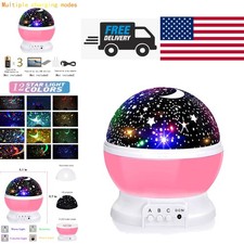 Star Night Light Projector for Kids 12 Color Modes USB Cable Rotating Design