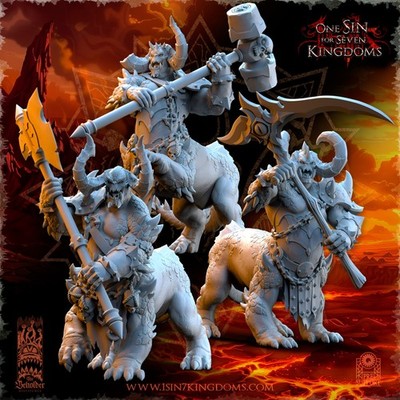 Beholder Miniatures- Realms of M. Dragon Ogres with 2handed Weapons(Tabletop M.)