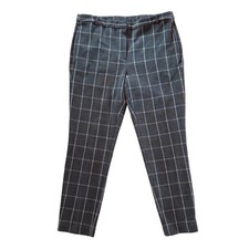 LIZ CLAIBORNE Women  s Gray Plaid Trouser Pants Size 6