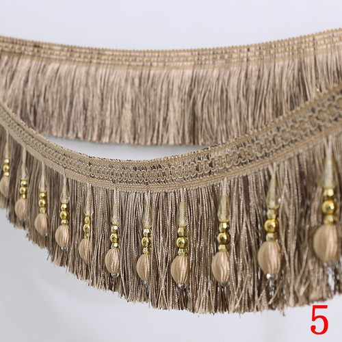 GIVBRO Perlen-Fransenborte 3 Meter - Quastenbesatz Für Vorhänge & DIY