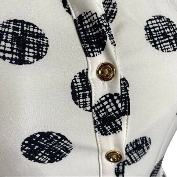 OFF WHITE Abito Alex + Alex a pois con bottoni bianchi e neri con bottoni oro abito Si