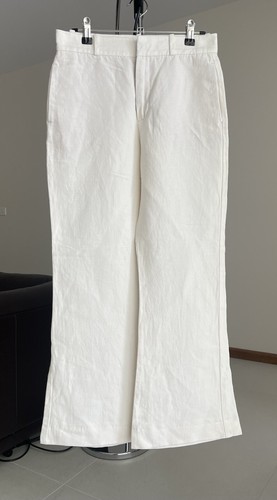 ZARA LINEN BLEND BOOTCUT MASCULINETROUSERS XS