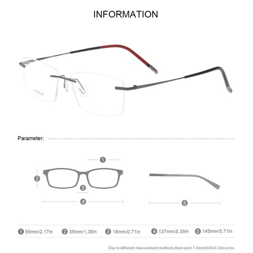 Nuevas gafas ultra ligeras sin montura de titanio puro marco gafas ópticas RX capaces - Imagen 8 de 28
