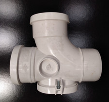 110mm 4" White Soil Pipe Tee Access - Double Socket Above Ground