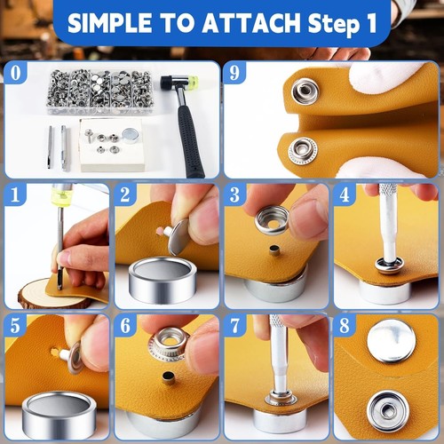 Complete 356 PCS Snap Button Fastener Tool Set with Easy Installation Tools - Picture 5 of 11