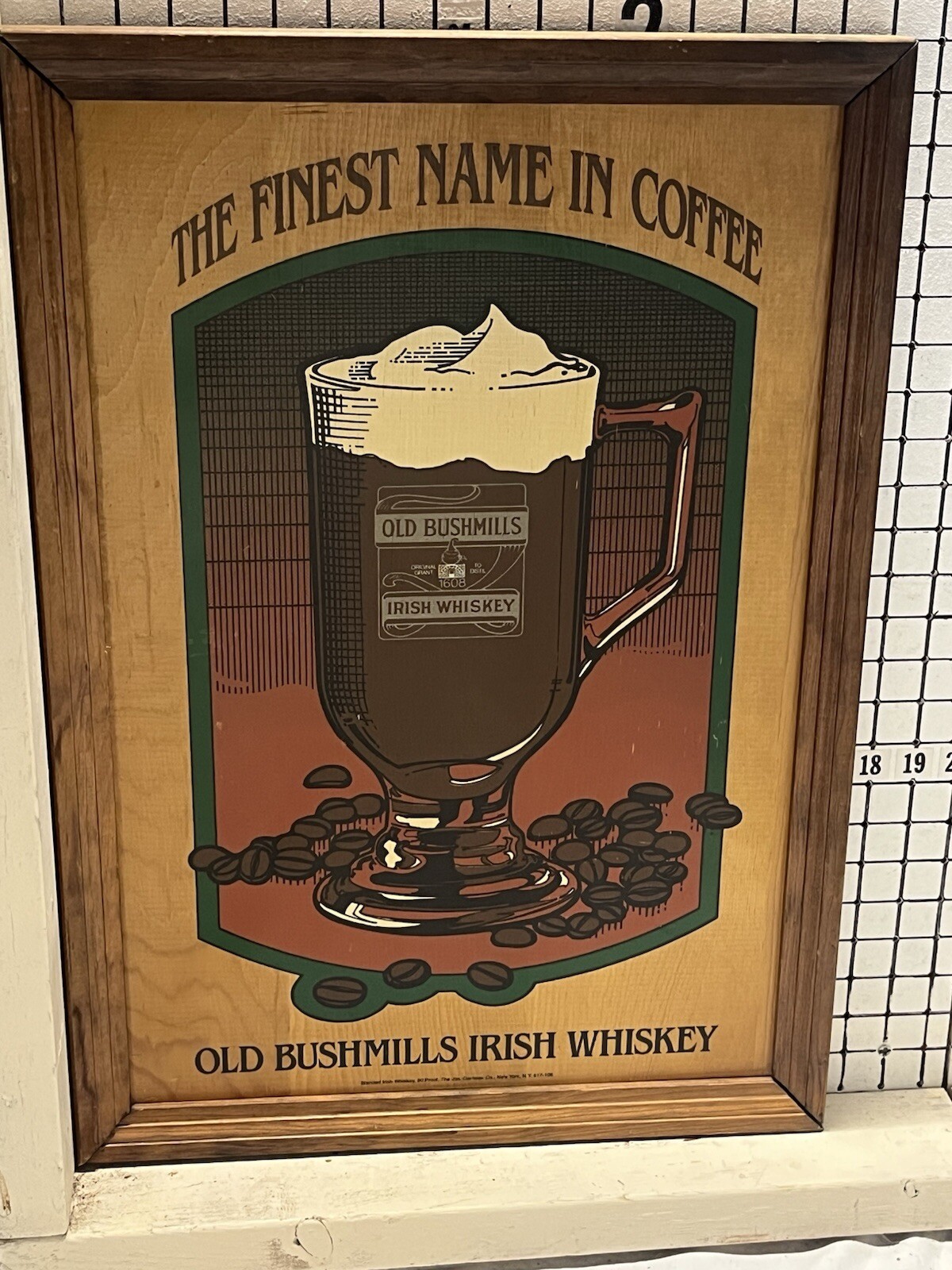 RARE!!!  A TRUE FIND!!!  OLD BUSHMILLS IRISH WHISKEY Mirror / Sign