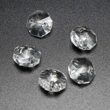Clear Crystal Octagon Bead Connectors 10mm-20mm 2 Hole Prisms Chandelier Chain