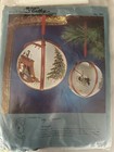 Heirlooms Christmas Ornament # 157  CREWEL WOOL KIT ON LINEN WITH VELVET  10" — photo 1