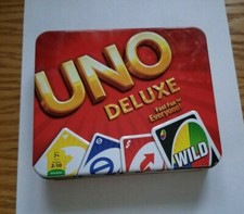 UNO Deluxe 2012  All Cards, Score Cards, Instructions  Pencil in Tin