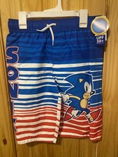 NWT Sonic the Hedgehog Boys Swim Trunks Bathing Suit Sz boys large