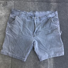 Carhartt Shorts Mens 46 Gray Work Carpenter Canvas Relaxed Fit 44 x 10 Distress