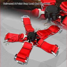 1 X Universal Red Heavy Duty Nylon 5-point Cam Lock Safety Harness Seat Belts 1 X Universal Red Heavy Duty Nylon 5-point Cam Lock Safety Harness Seat Belts