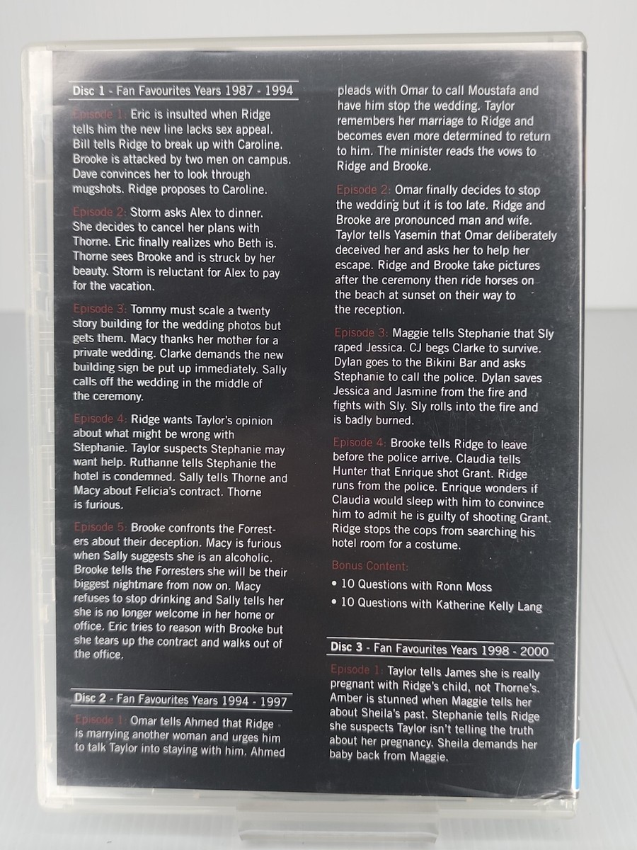 The Bold The Beautiful Fan Favourites Collection DVD Soap Opera Drama