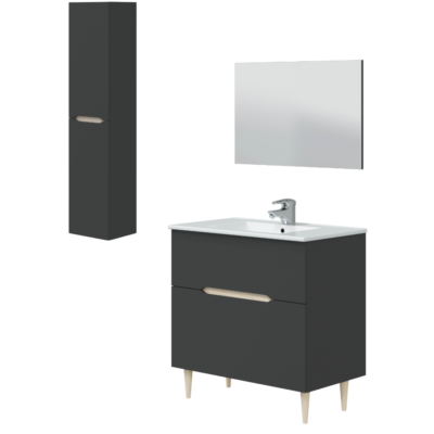 Portacarta Igienica Da Terra EUGAD - Mobiletto Da Bagno Con Anta, Legno Bianco, 18x18x71 Cm