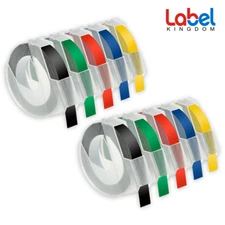 10 Rolls 520109 520102 520106 Compatible DYMO 3/8'' Embossing Label Maker Tape