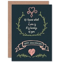 Wissen Was Liebe Ist Romantisches Herz Partner Karte Zum Hochzeitstag