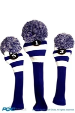 Majek Golf Blue & White #1 3 5 Limited Edition Driver Fairway Wood Head Covers