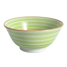 Japanese Rice Soup Bowl 6"D Porcelain Light Green Tokusa Sendan Made in Japan