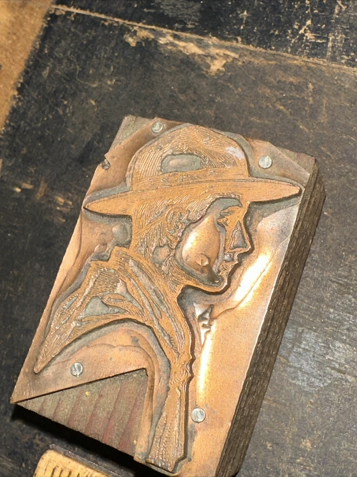 Printing Block “ Boy Scout Image “ Copper Face Rare!! - Image 2 of 4