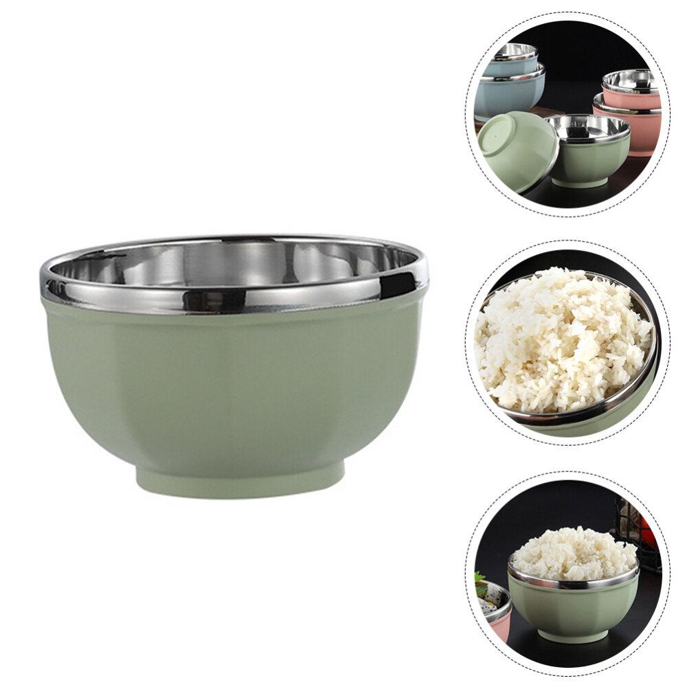 Stainless Steel Rice Bowl Bowls Insulated Metal Cereal Fruit eBay