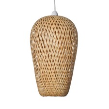 Large Natural Woven Wicker Ceiling Light Shade Easy Fit Pendant Lampshade LED