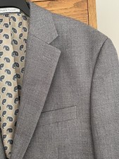 Chaps Ralph Lauren 42L Gray Poly Rayon Paisley Lining Blazer Jacket Sports Coat