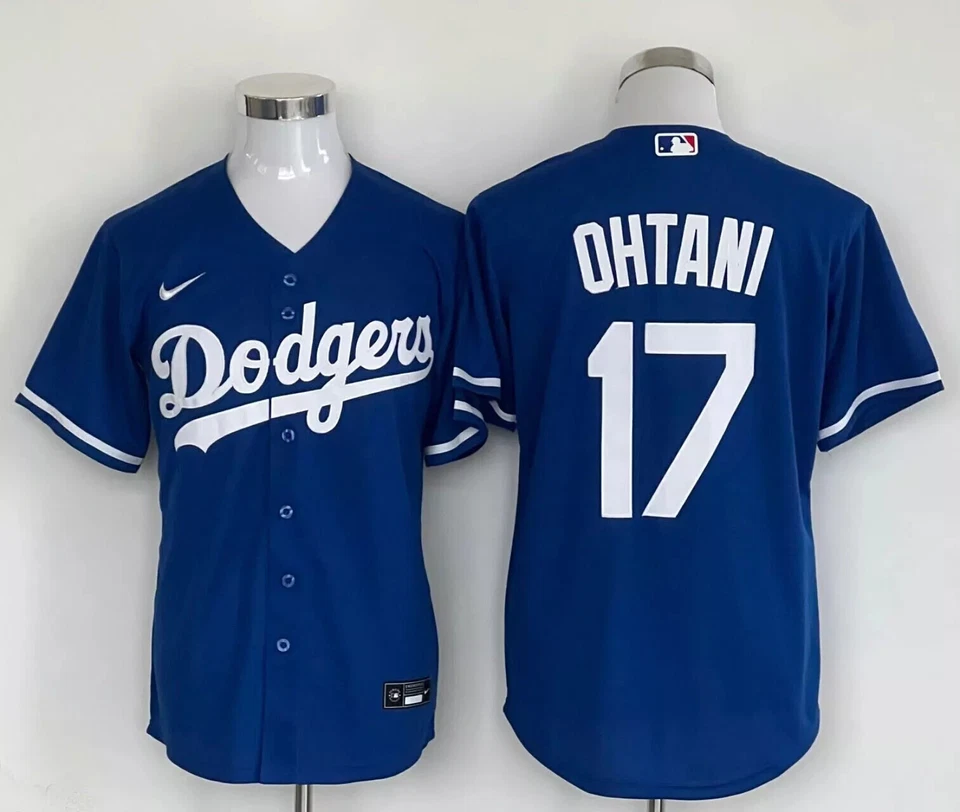 HOT Men's Shohei Ohtani #17 DODGERS Men's Jersey White Blue All Stitched - Image 3 of 4