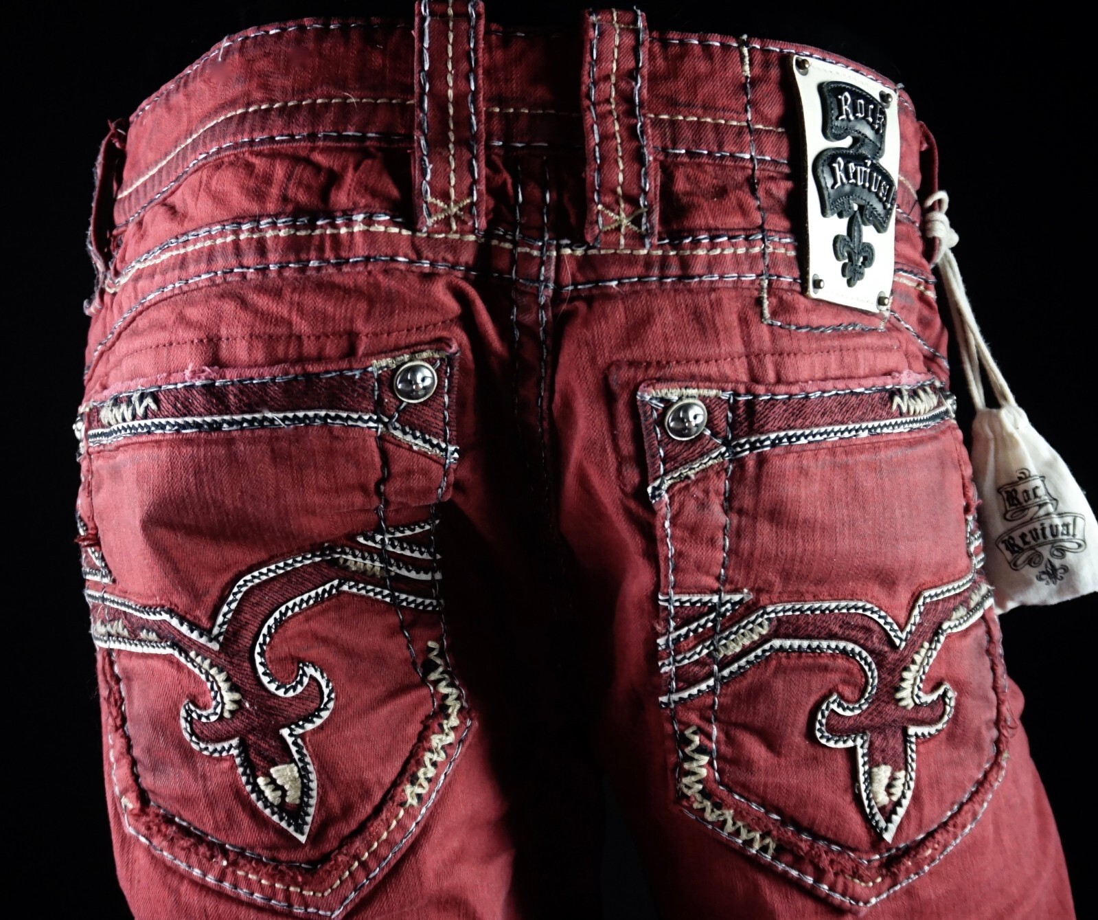 220 Buckle Mens Rock Revival Jeans "Foust" Leather I… Gem