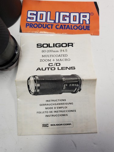 Soligor C/D Zoom/Macro MC 80-200mm f4.5 Lens W/Case & Manual - Clean - Picture 2 of 4