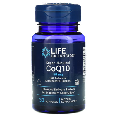 Life Extension, Super Ubiquinol CoQ10, 50 mg, 30 Weichkapseln