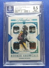 2022  Flawless Platinum Rookie Showcase George Pickens RC Quad Logo 1/2 BGS 8.5