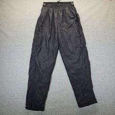 VTG 90s Nike Track Pants Mens L Blk Nylon Ankle Zip Swoosh Windbreaker White Tag