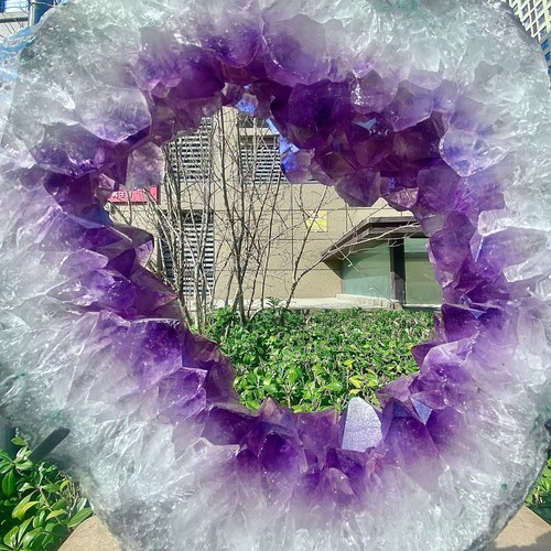 10.21LB Natural Amethyst Cave Crystal Slice Crescent shaped Hand Cut Repai - 第 17/17 張圖片
