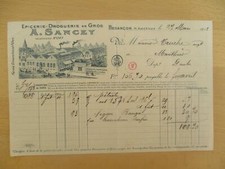 (452) Invoice Druguerie A. Sancey, Besancon 1912